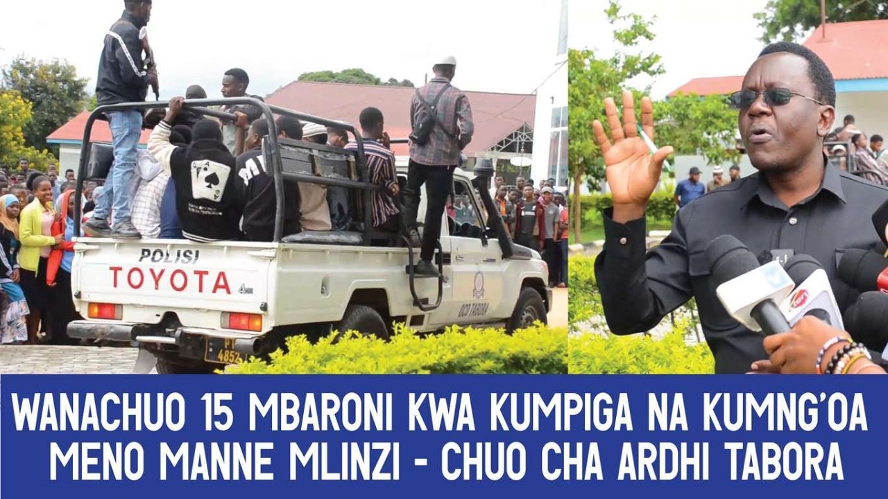 APIGWA AKIWA AMESHIKILIA BUNDUKI, ANG’OLEWA MENO MANNE (04) WANACHUO 15 WASHIKILIWA NA POLISI