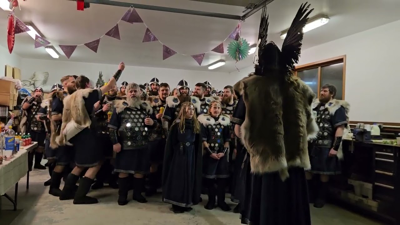 2025 Nesting & Girlsta Jarl Squad singing in some garage dat wis open wi a table o drink