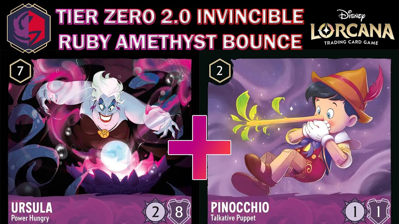 🔴🟣 INVINCIBLE TIER ZERO RUBY AMETHYST BOUNCE 2.0 - ANTI-AGGRO BEST DECK - Disney Lorcana Gameplay