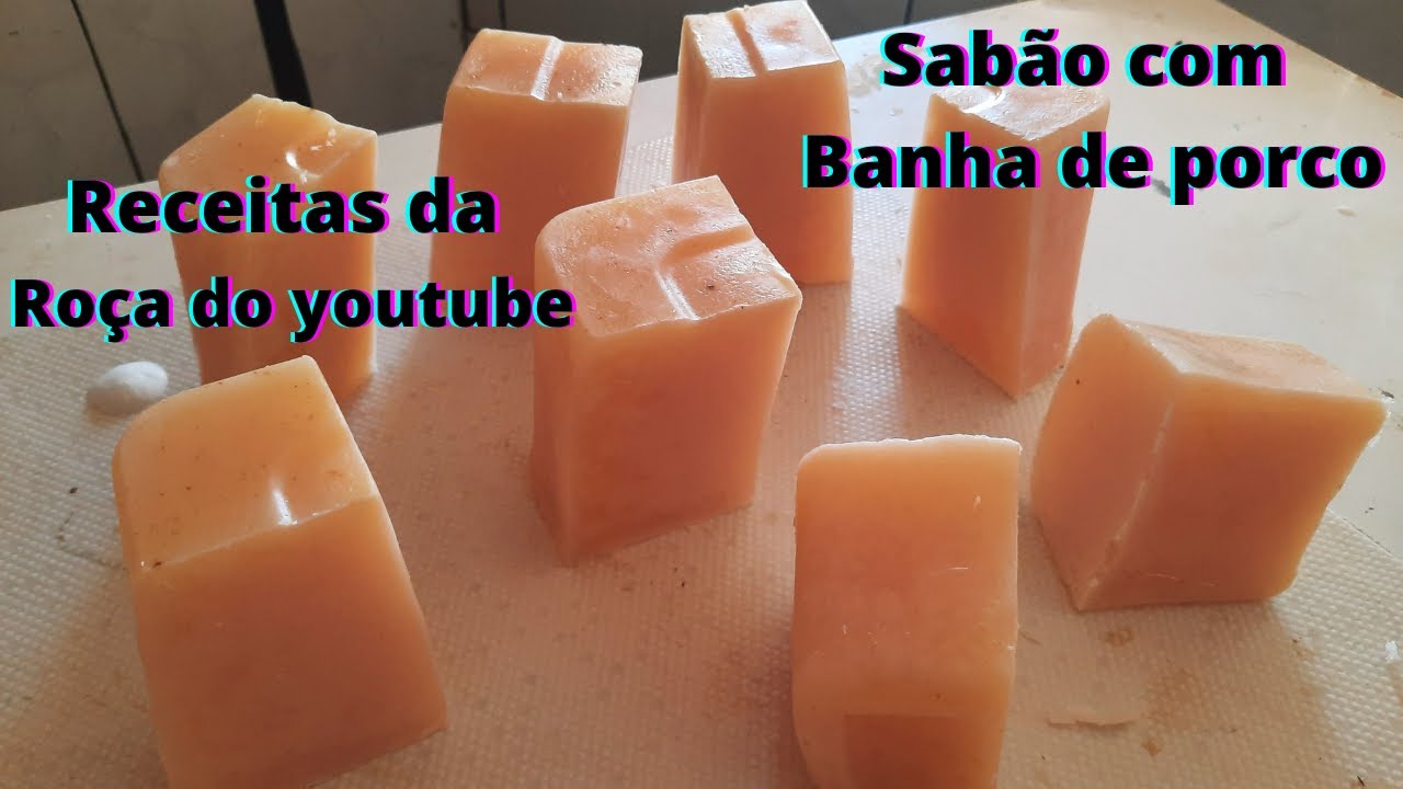 Receitas da roça do youtube.Sabão caseiro com banha de porco