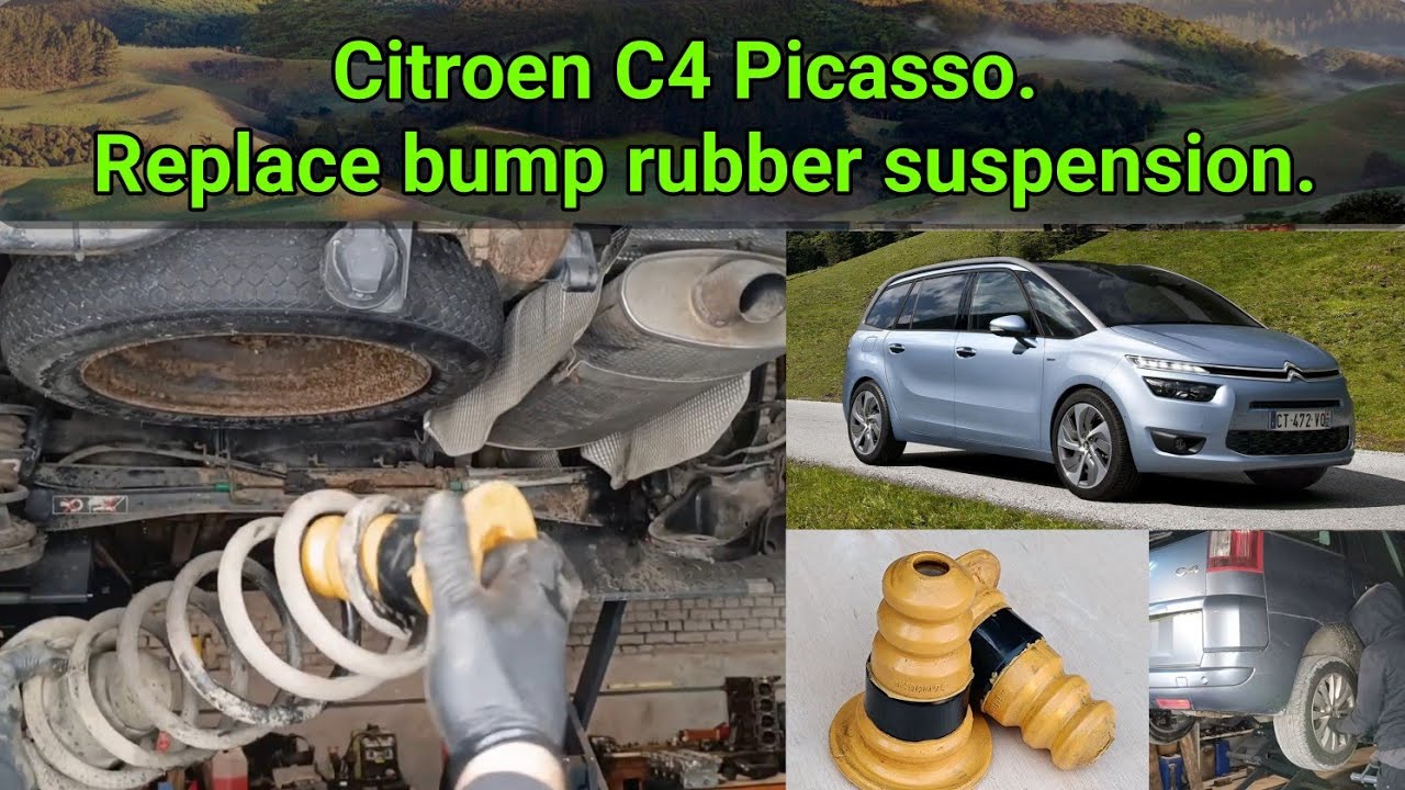 Citroen C4 Picasso. Replace bump rubber suspension.