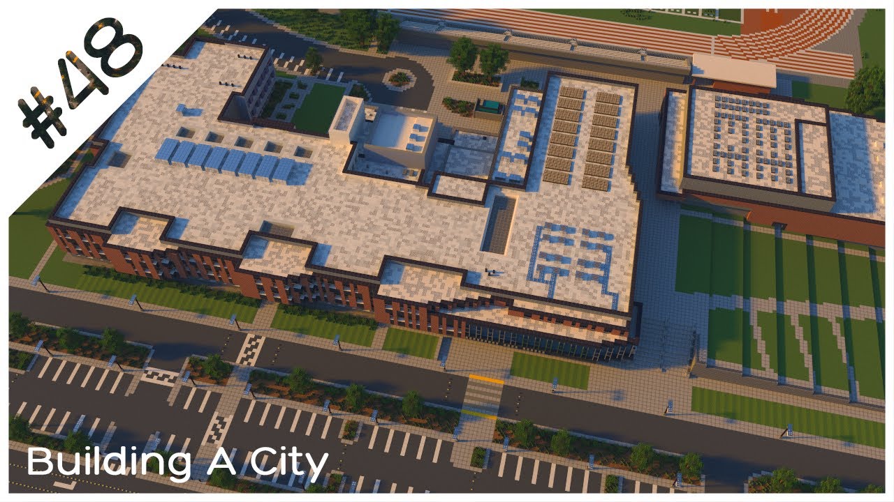 Building A City #48 (S2) // High School // Minecraft Timelapse