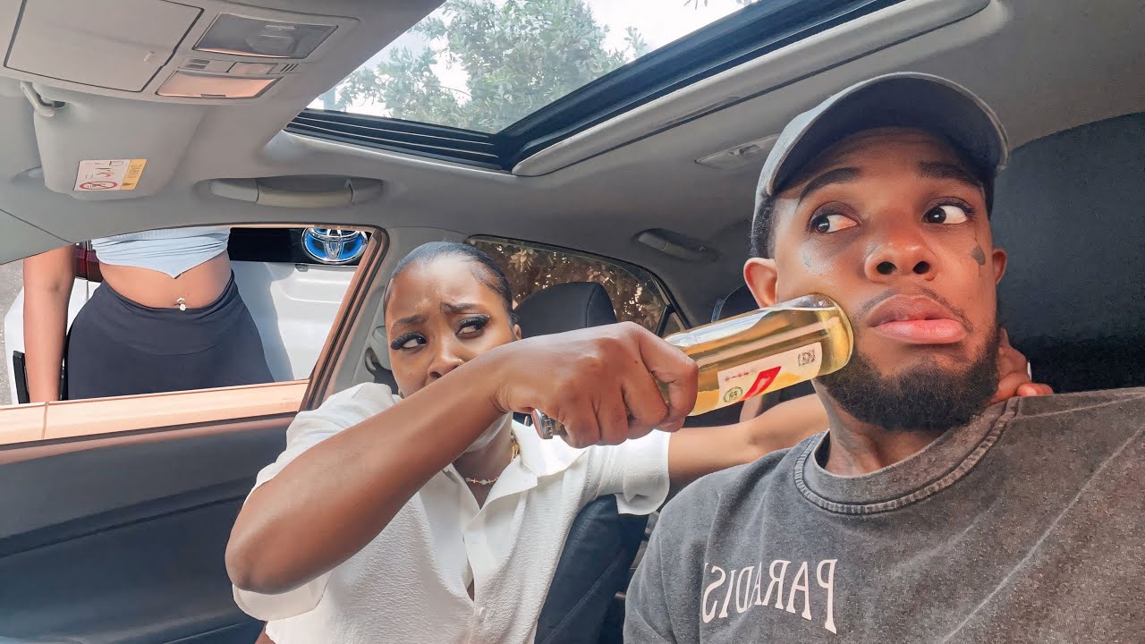 Crushing Over Other girls From Inside The Car To Get Her Jealous 