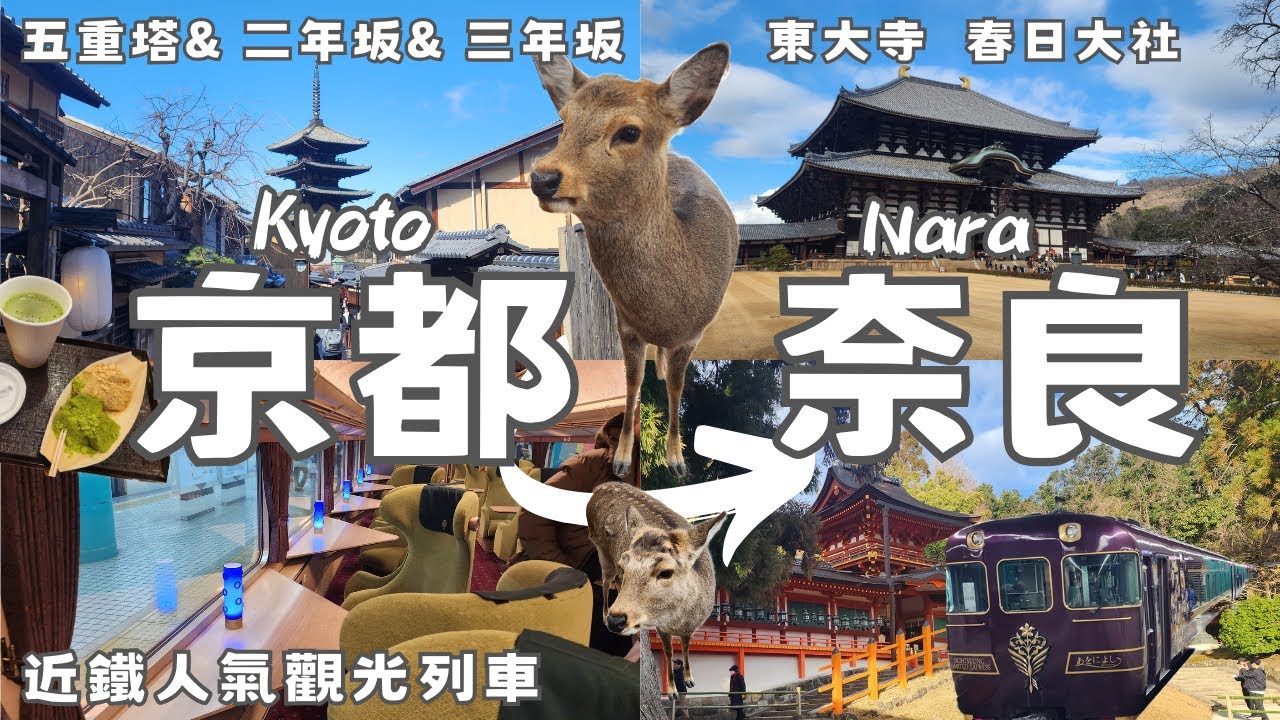 🇯🇵一天內玩兩個千年古都‼️｜🚃近鐵超人氣觀光列車體驗｜🦌4小時快閃奈良攻略｜傍晚抵大阪｜京都東山安井一帶散步🍡｜世界遺產東大寺&⛩️春日大社｜Kyoto & Nara Vlog【奈良自由行】