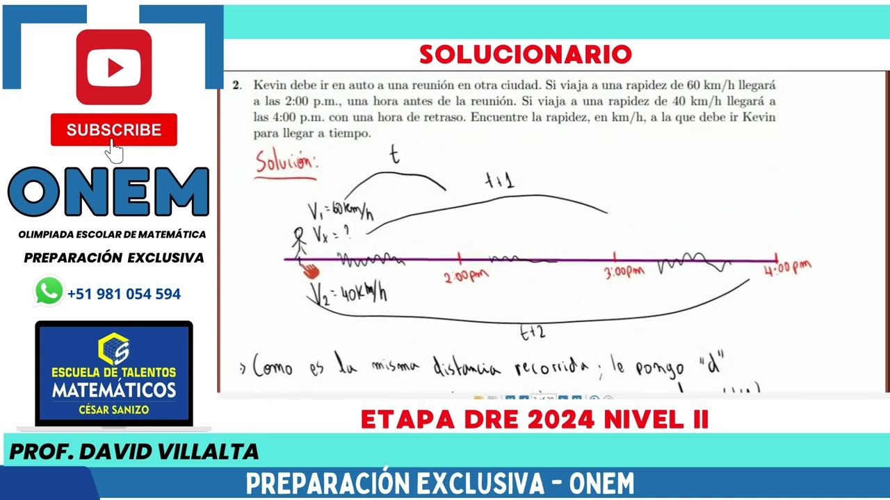 SOLUCIONARIO ONEM 2024 ｜ NIVEL 2 ｜ ETAPA DRE