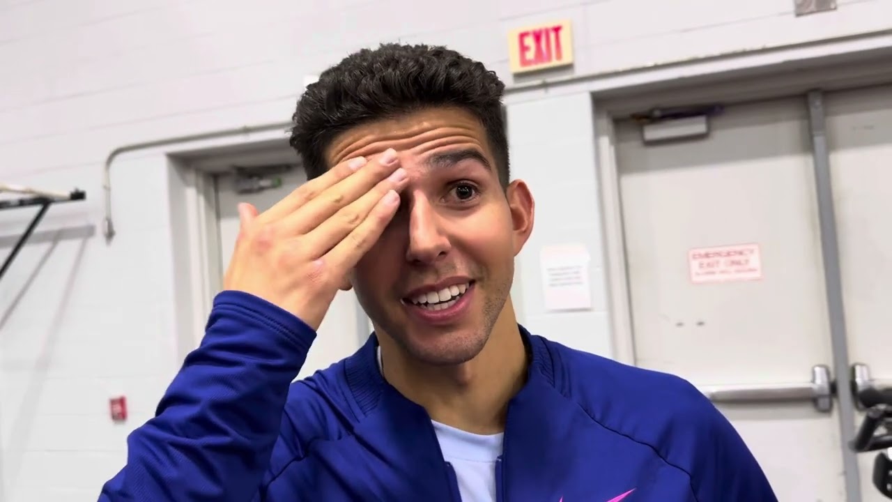 Grant Fisher after 12:51 5k at Boston University