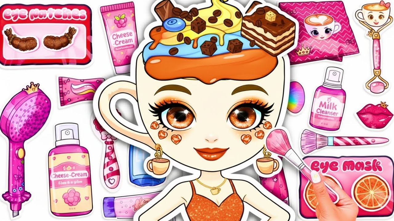 💋 PAPER DIY❤️ Ballerina Cappuccina Sweety Makeup 🍓🧁 Skincare + Makeup Blind Bag | Remi DIY Paper