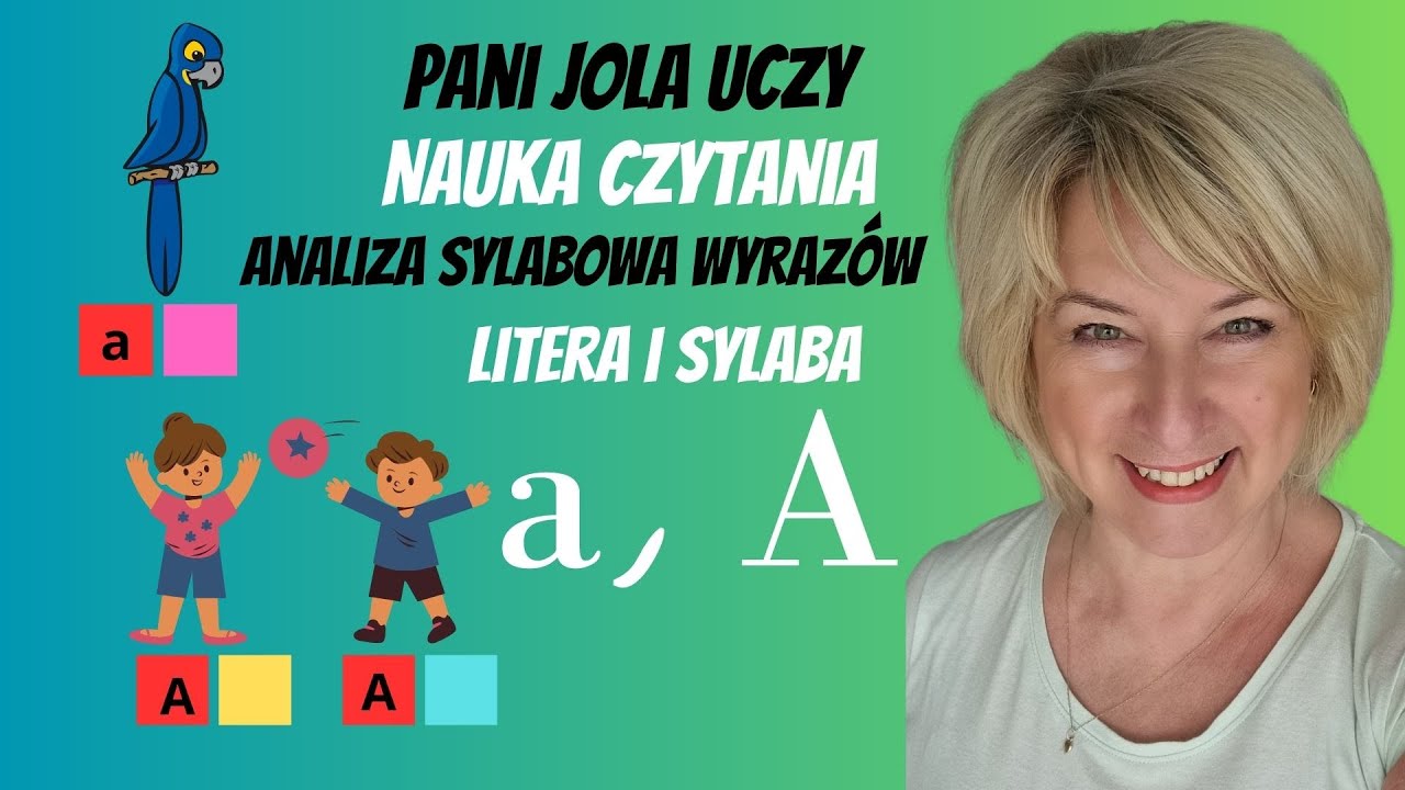 Analiza Sylabowa Wyraz&oacute;w. NAUKA CZYTANIA. Sylaba i Litera a, A.