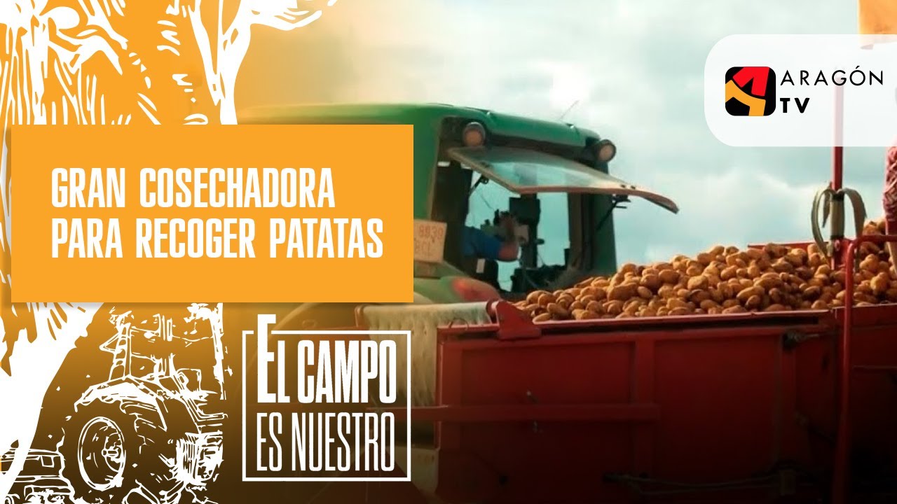 Una gran cosechadora para recoger patatas