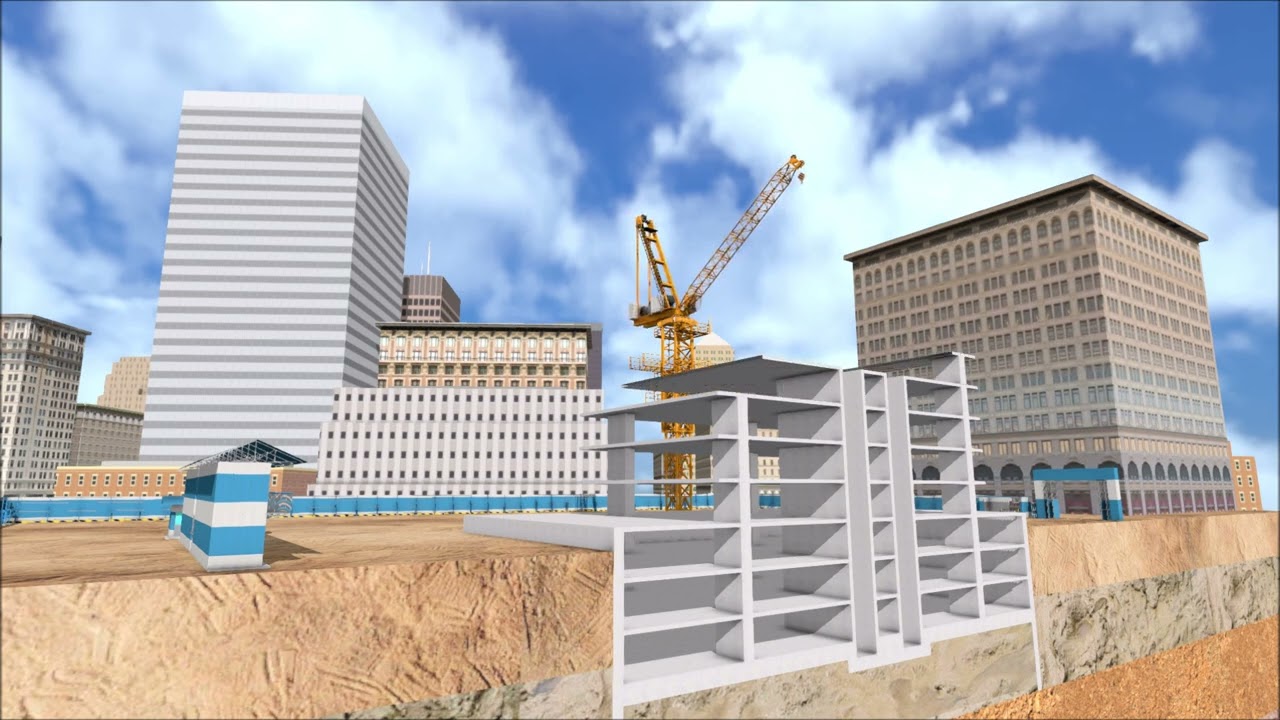 Semi top down construction method