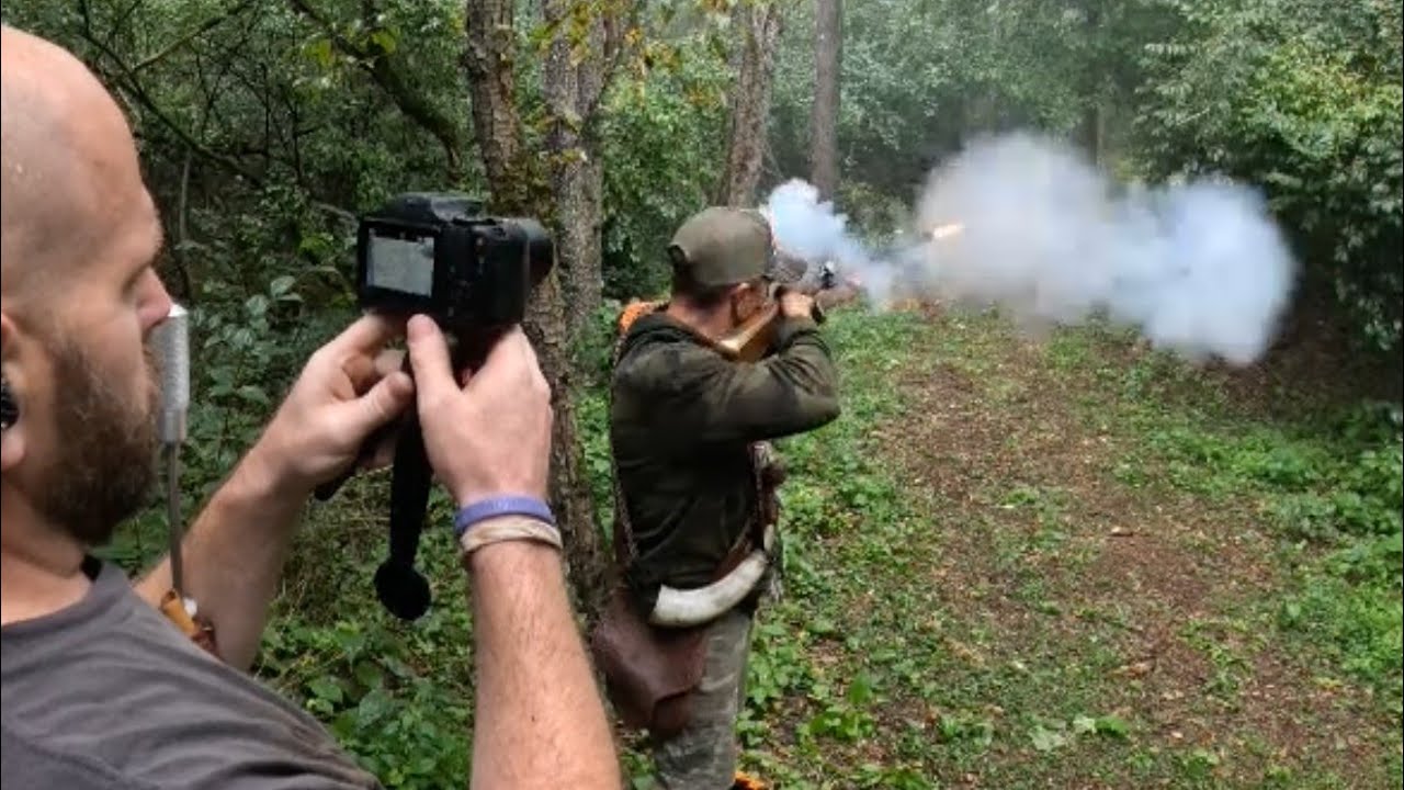 Shooting flintlock rifles in the Rain!