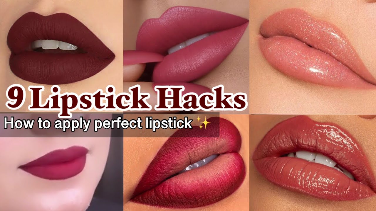 Latest 9 lipstick hacks || how to apply perfect lipstick || Every girl must know || lipstick hacks
