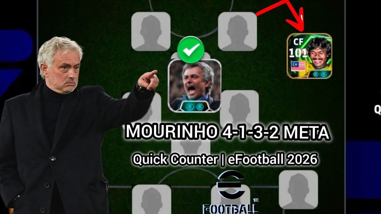 José Mourinho's Best 4-1-3-2 Quick Counter Formation | eFootball 2026 Tactics Explained
