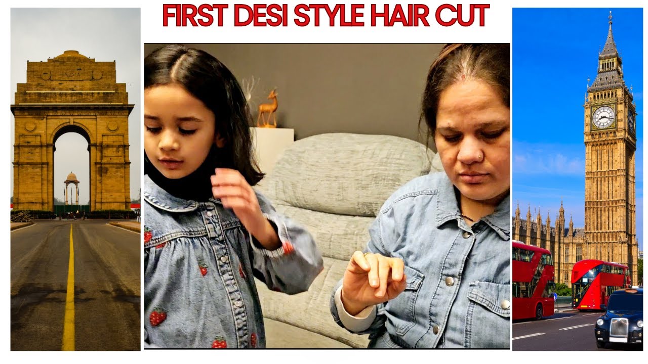 Guess Falvi Ka Desi Andaj Mein First Haircut Kisne Kiya 🇬🇧🇮🇳