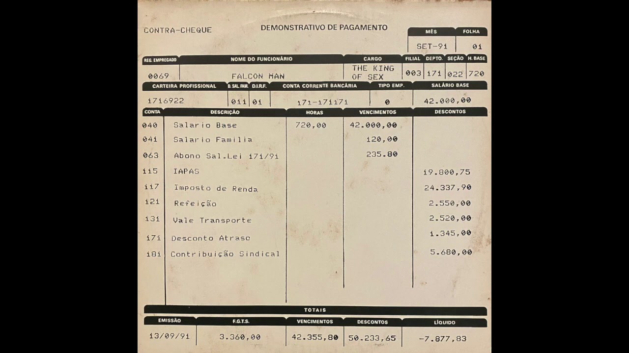 Falcon Man - Salário