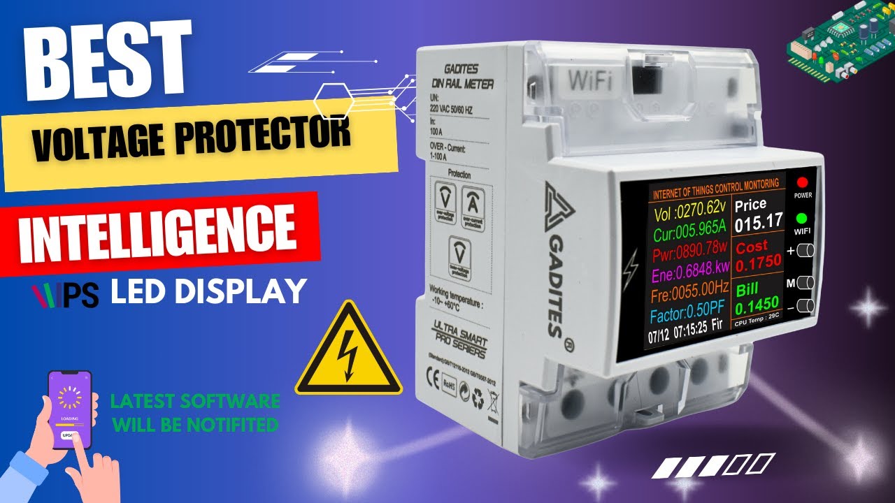 Smart Home Solution  WiFi Voltage Protector & Energy Meter with Mobile Control 100 Amps