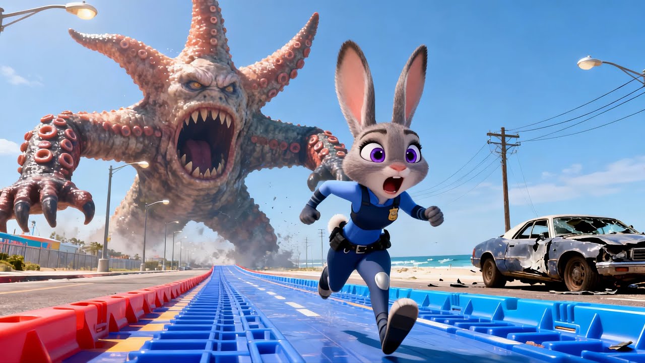 Zootopia 2 | 😱🐰 Judy vs the Giant Starfish Chaos at the Water Park! ⭐💦