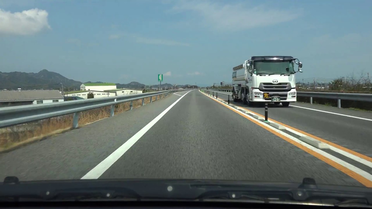 4K　E76今治小松道→国道196号　いよ小松JCT→今治湯ノ浦IC→今治IC入口
