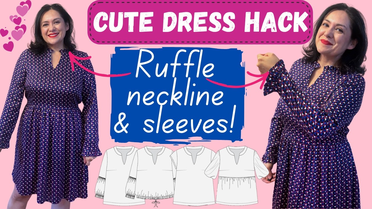 Cute RUFFLES, Great fit, & Frankfurt Fabric: My Muse Dress Hack! (Love Notions)