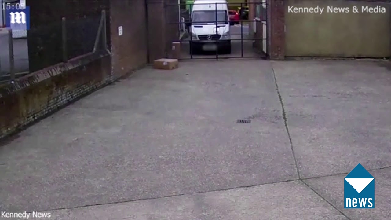 CCTV footage shows Yodel delivery driver throwing &pound;160 chairs over 8ft gate