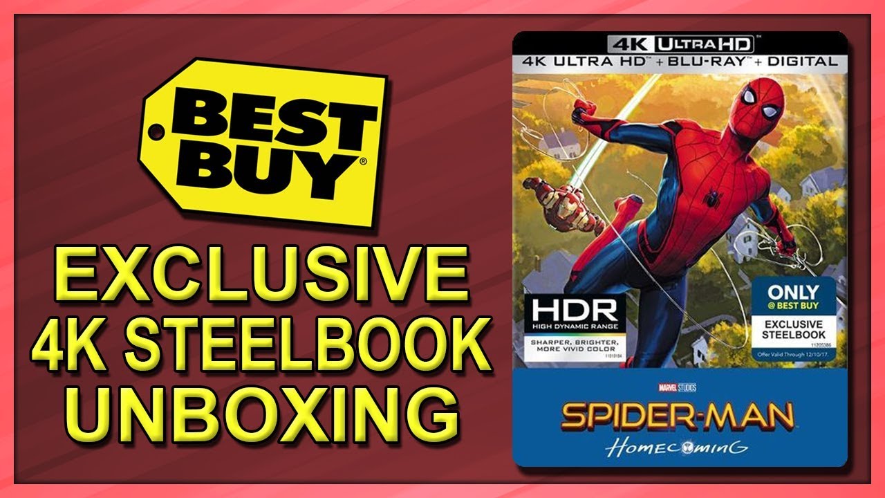 Spider-Man: Homecoming Best Buy Exclusive 4K+2D Blu-ray SteelBook Unboxing