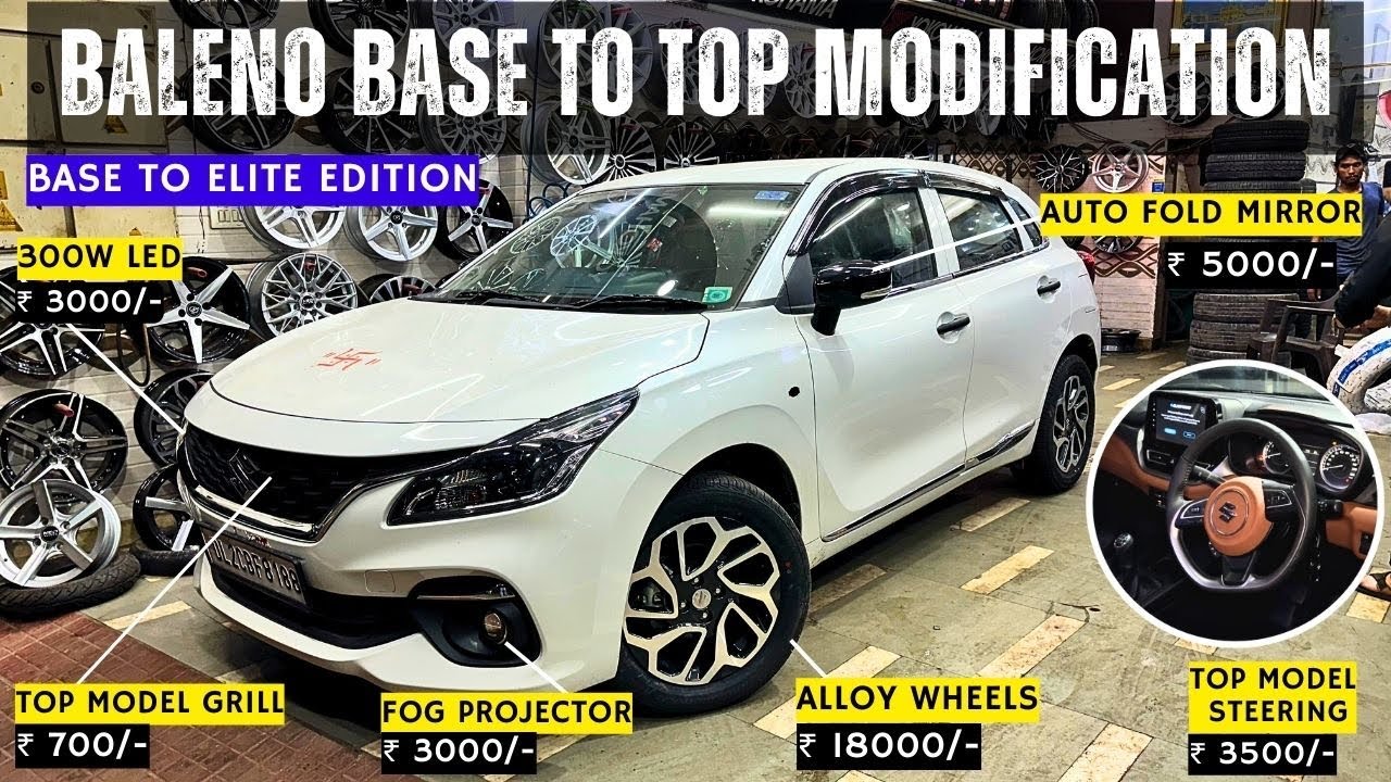 MARUTI BALENO BASE TO TOP MODIFIED | 2025 BALENO BASE MODEL | BALENO ACCESSORIES WITH PRICING - WOW!