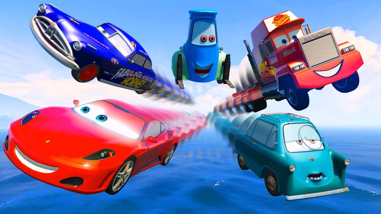 Cars Party McQueen Doc Hudson Ferrari Mack Guido Professor Z