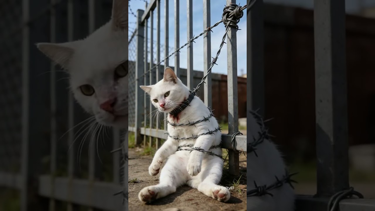 A Mothercat Stuck For Her Hungry Kittens  
