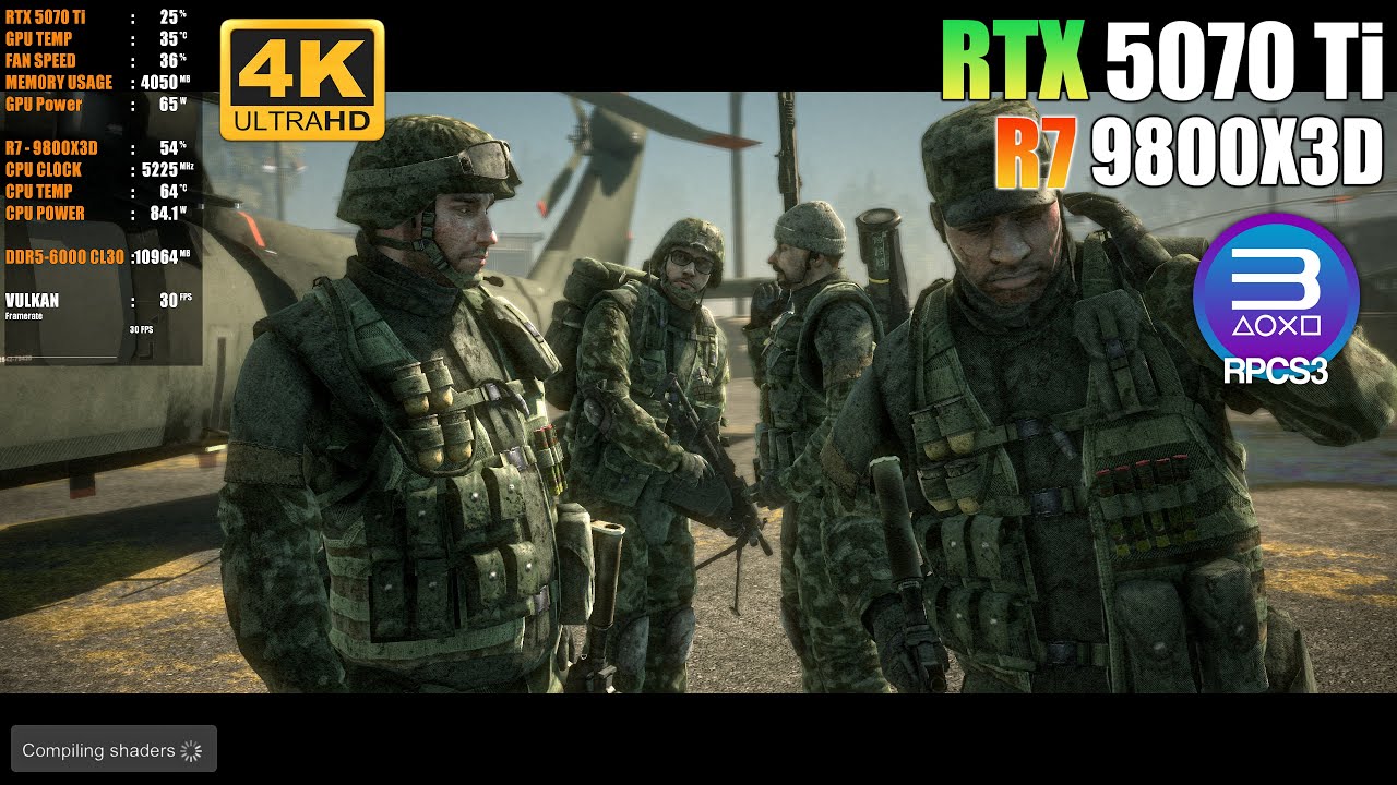 Геймплей Battlefield Bad Company 1 для ПК | Эмулятор RPCS3 2025 | RTX 5070 Ti + R7 9800X3D | 4K UHD