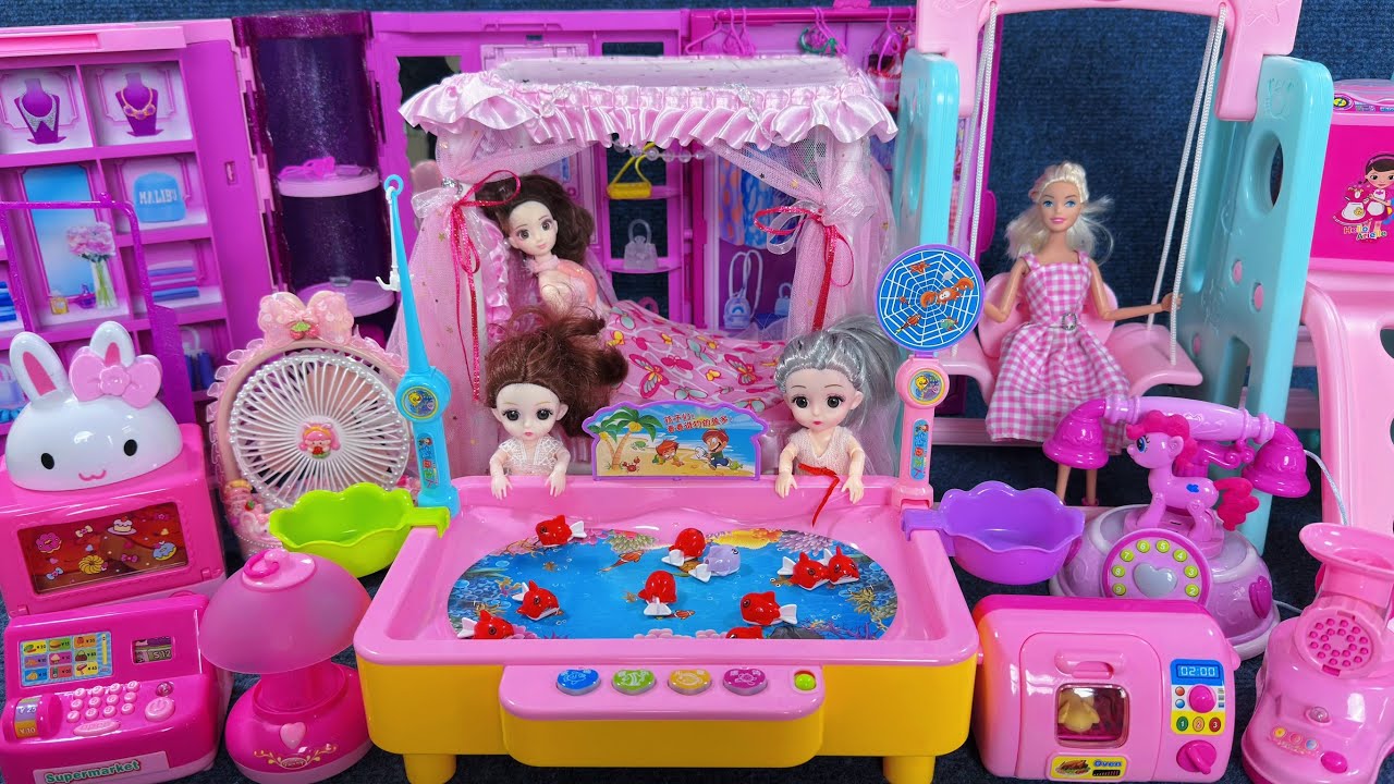 12 Minutes Satisfying with Unboxing Cute Princess Fishing Platform Playset ASMR | Review Toys