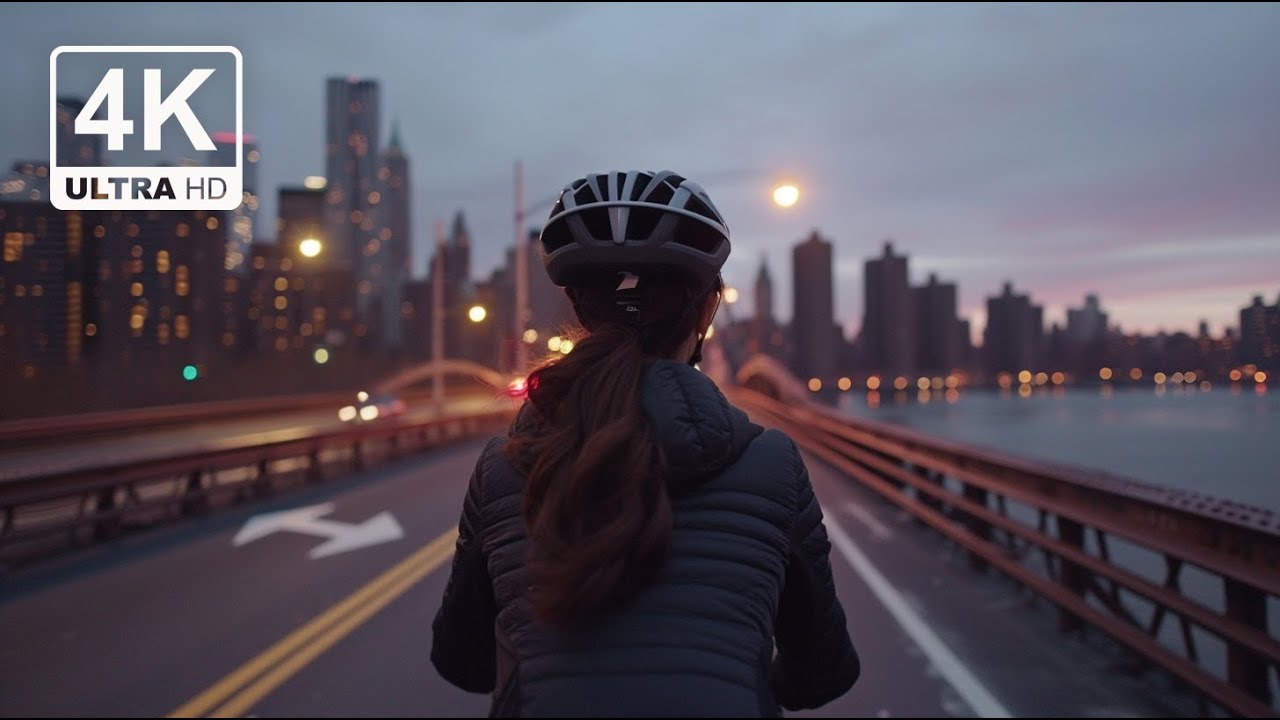 4K Scenic Bike Tour through West Side Highway, NYC Waterfront