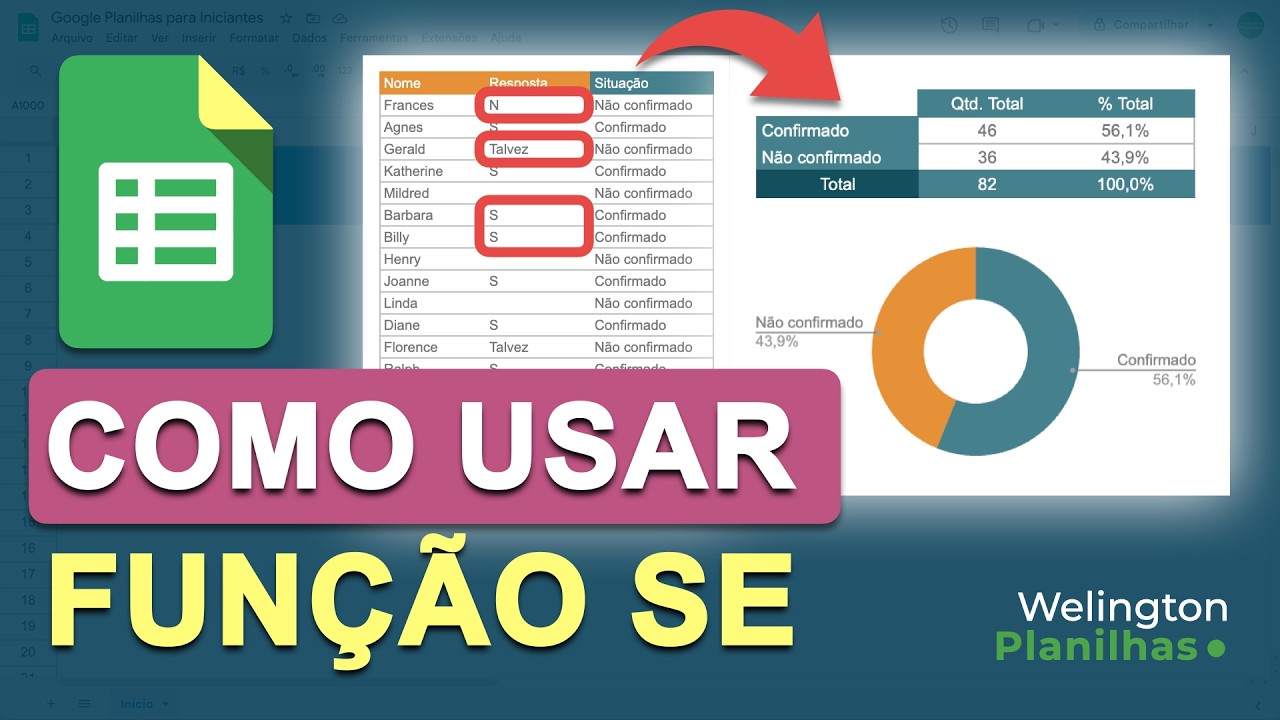 Google Sheets: Como usar a fun&ccedil;&atilde;o SE no Google Planilhas e gerar um GR&Aacute;FICO com esses dados.