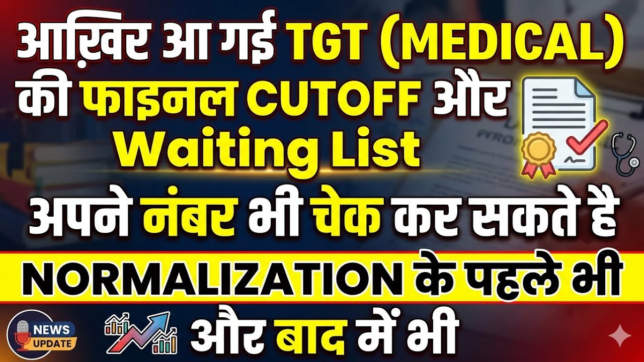 HPRCA TGT(MEDICAL) CUT OFF SCORE AFTER AND BEFORE NORMALIZATION AND WATING LIST