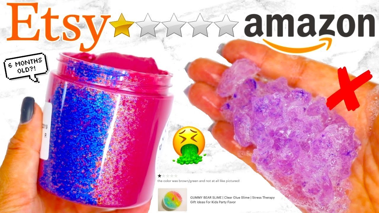 BUYING THE WORST RATED ETSY AND AMAZON SLIMES! *scammed again*