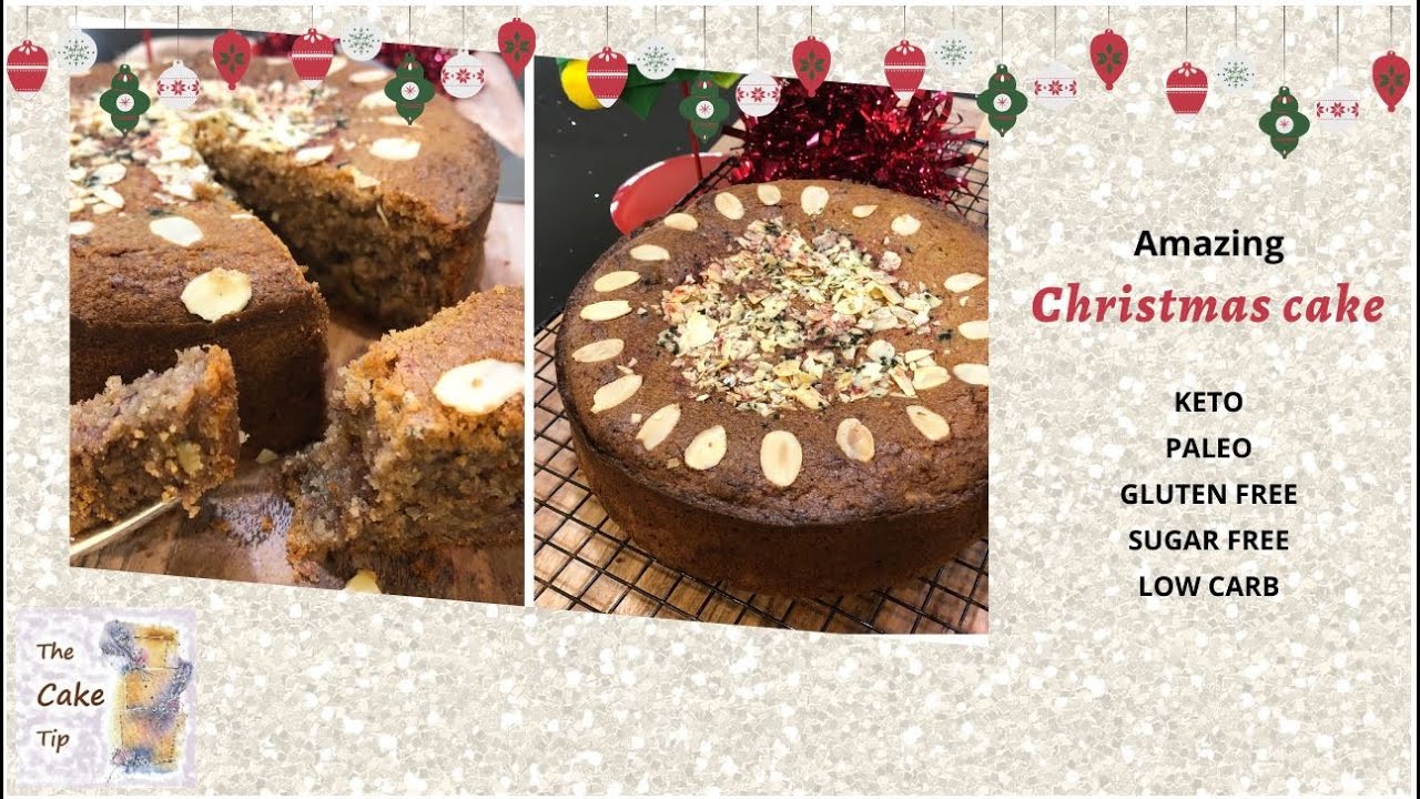 Amazing Keto/Paleo Christmas cake, gluten free, sugar free, low carb.