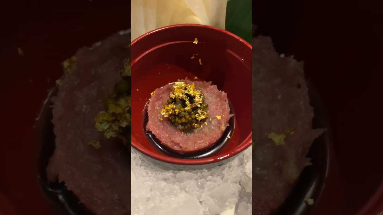 Novikov Miami. Tuna tartar with beluga caviar with gold.