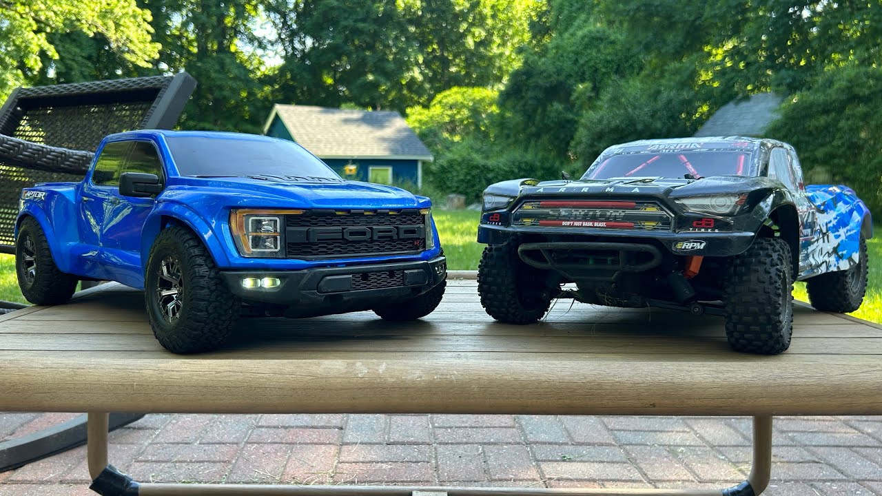 Traxxas Raptor R vs ARRMA Senton 3s - Street & Off-Road Battle
