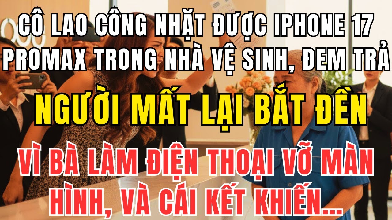 Cô Lao Công Già Nhặt iPhone 17 Pro Max Bị Đổ Oan, Và Cái Kết Khiến Cả Toà Nhà Câm Lặng!