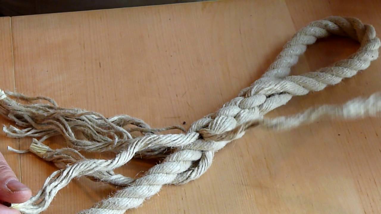Oogsplits in driestrengs touwwerk