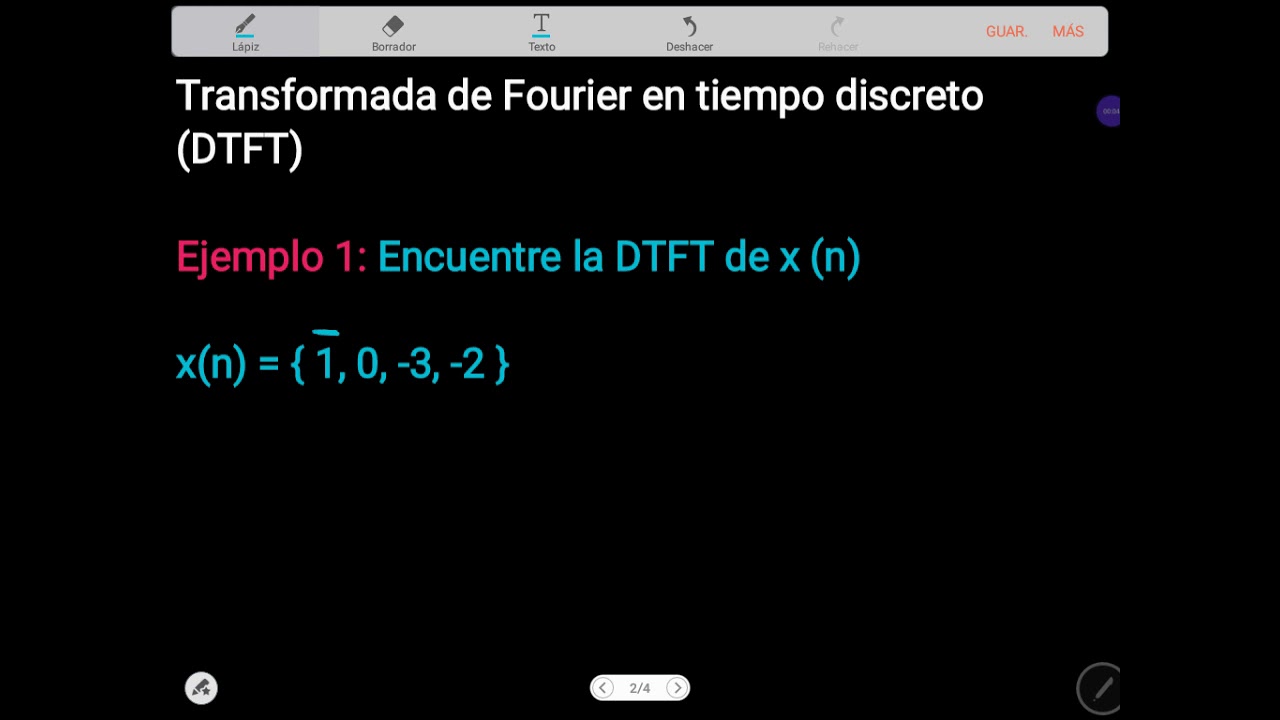 Ejemplos de Transformada de Fourier en tiempo discreto