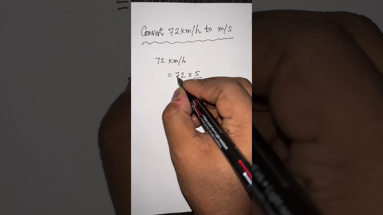 Convert 72 km/hr into m/s #maths