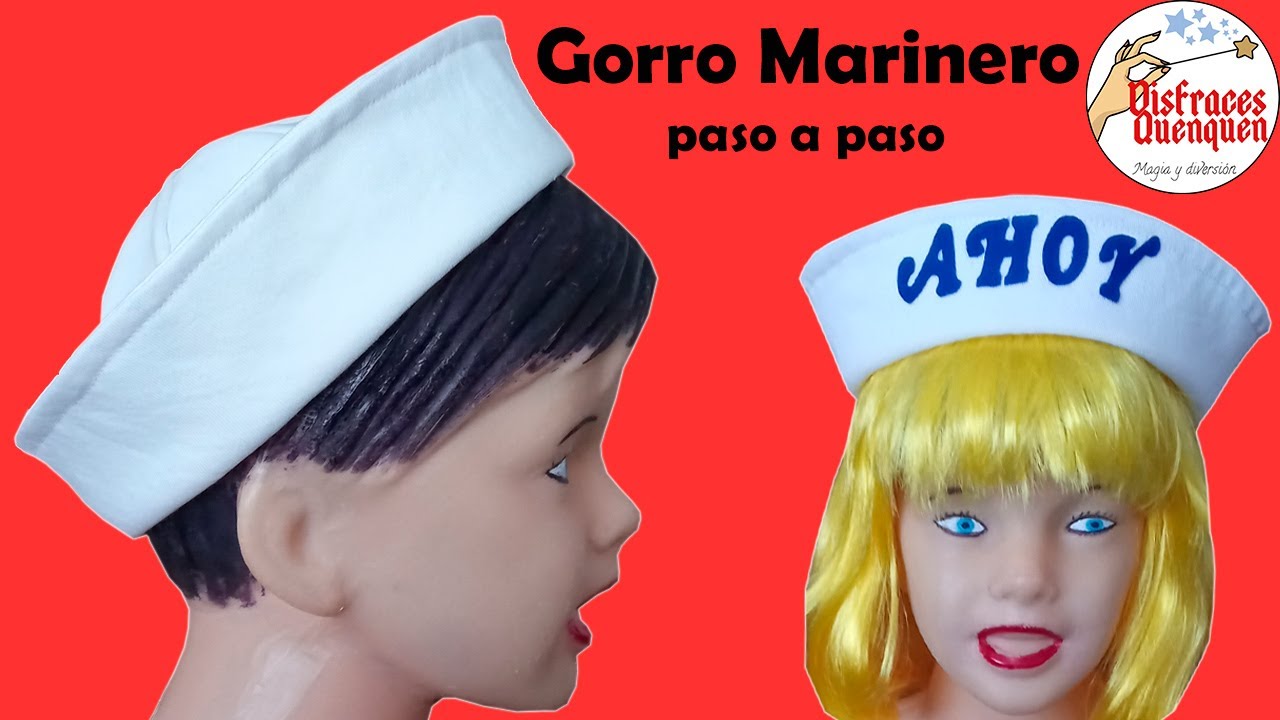 DIY. Como hacer GORRO MARINERO de tela ⛵ Gorro de Robin de Stranger Things #gorro #strangerthings