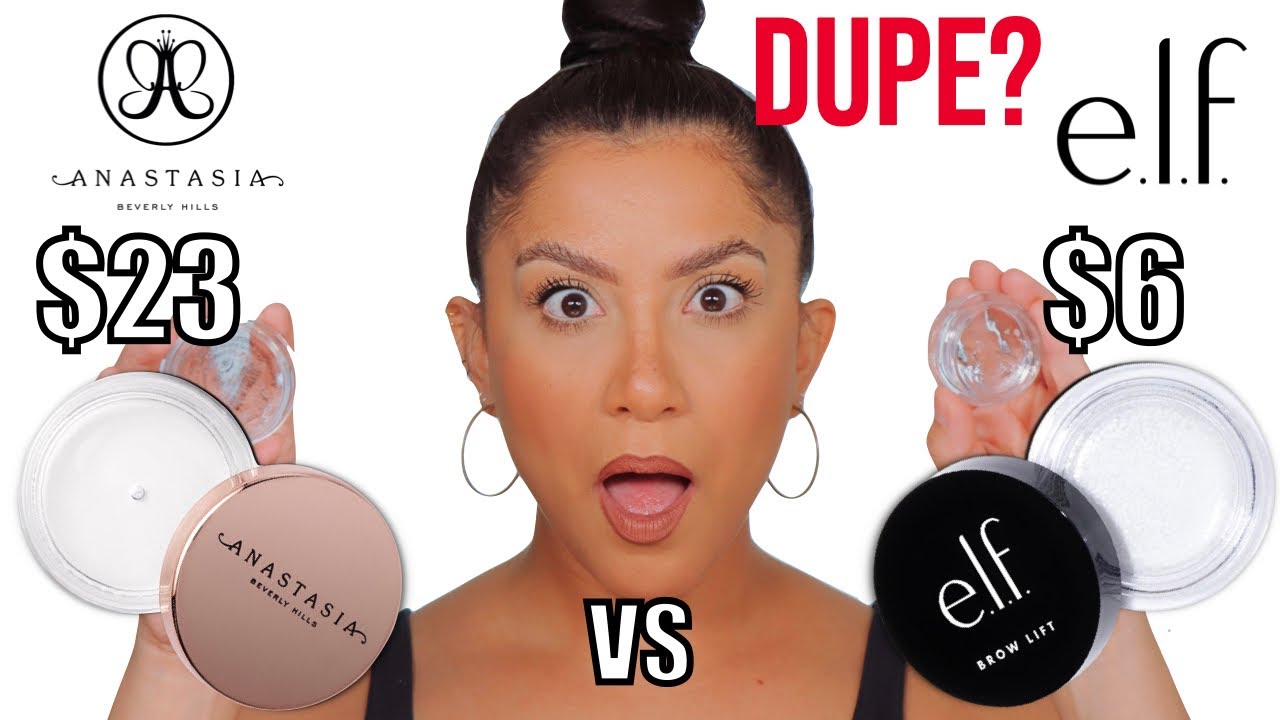 DUPE? E.L.F. BROW LIFT VS ABH BROW FREEZE WAX + WEAR TEST *sparse brows* | MagdalineJanet