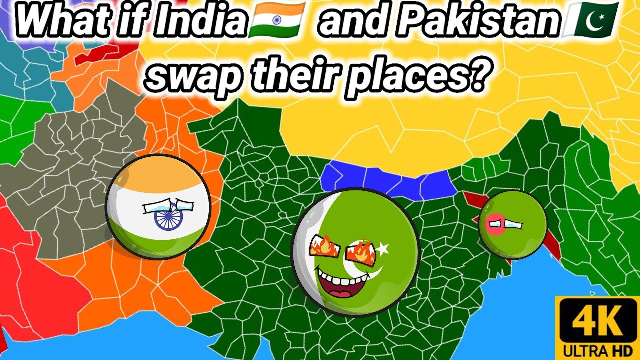 what if India🇮🇳 and pakistan🇵🇰 swap their places?  ||@Hidden facts #countryball #youtube