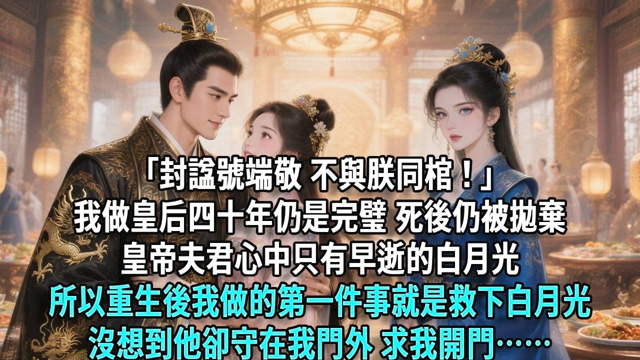 「封諡號端敬，不與朕同棺！」我做皇后四十年仍是完璧，死後仍被拋棄，皇帝夫君心中只有早逝的白月光。所以重生後我做的第一件事就是救下白月光，沒想到他卻守在我門外，求我開門……
