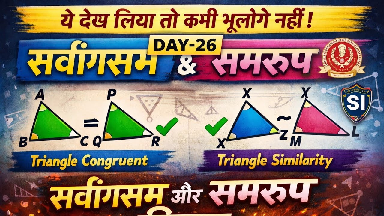Congruent and similar triangle | सर्वांगसम और समरूप त्रिभुज | properties + Practice|@theconcept18 