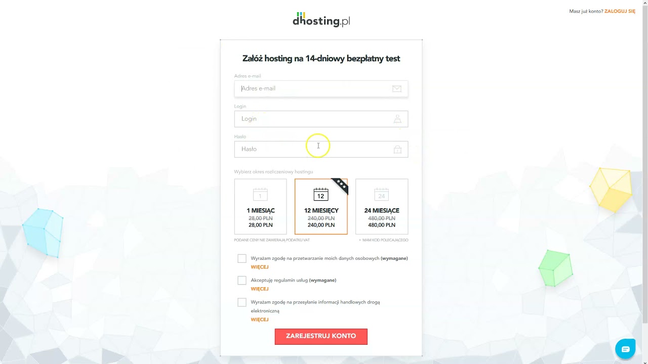 Elastyczny Hosting w dhosting.pl. Zakładanie konta, instalacja WordPressa i SSL