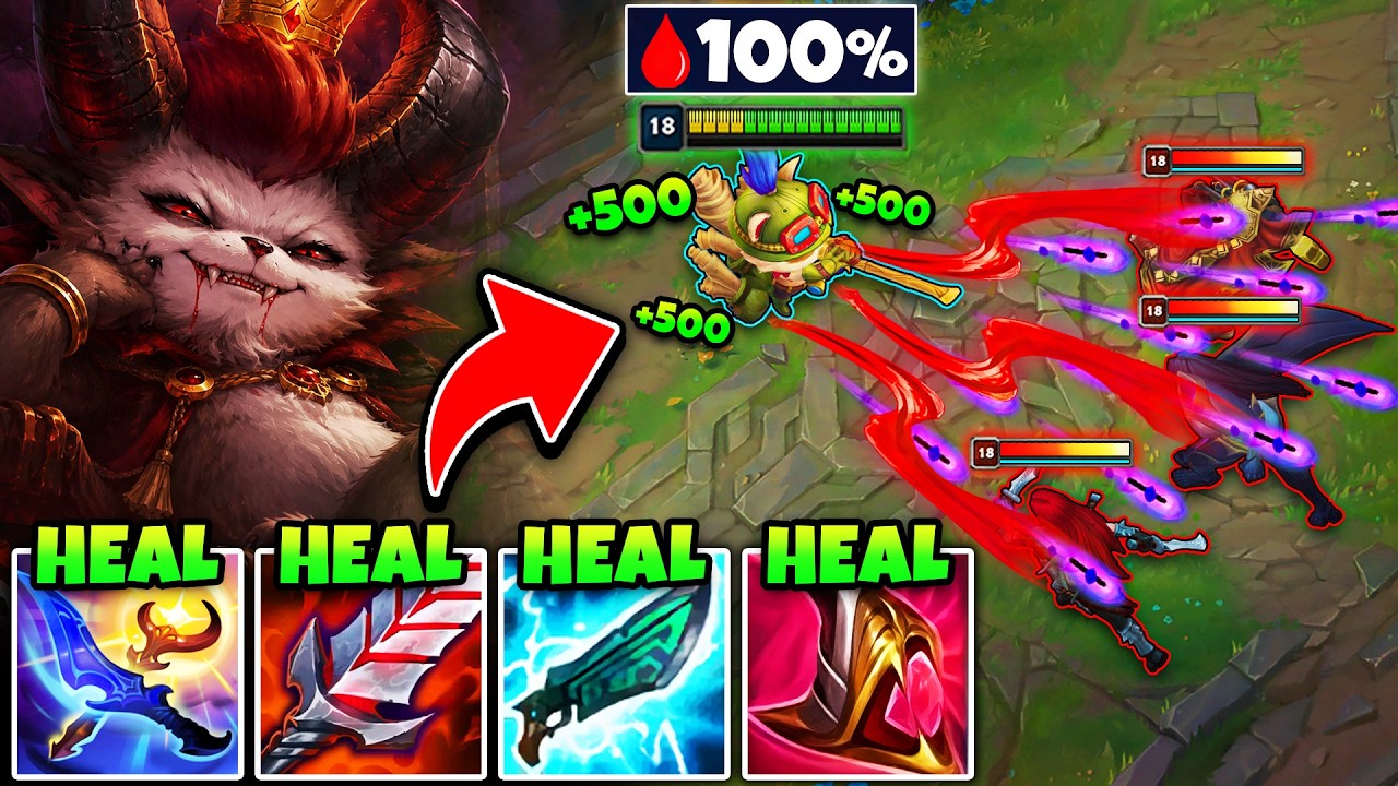 Vampire Teemo heals to full health with every auto (100% LIFESTEAL IS BROKEN)