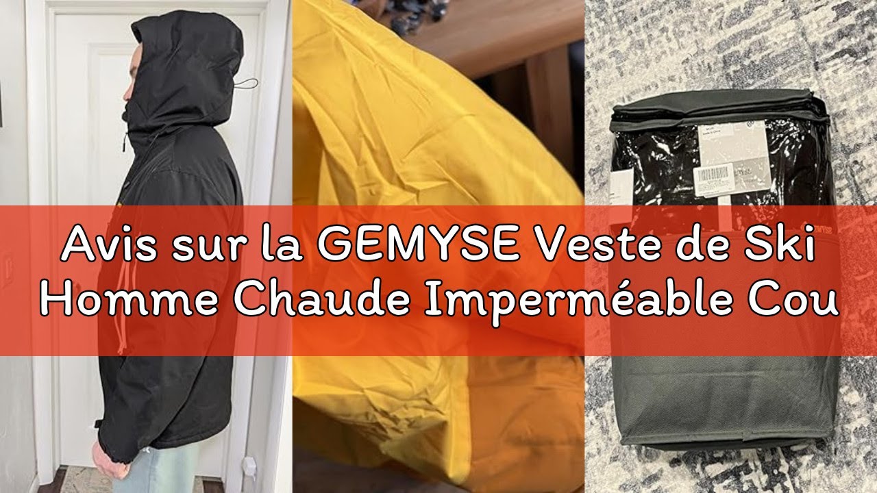 Avis sur la GEMYSE Veste de Ski Homme Chaude Imperméable Coupe-Vent Manteau avec Capuche Idéale pour