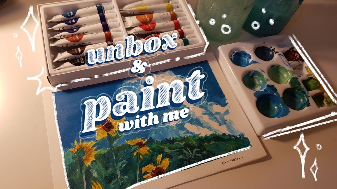 unbox 📦 and paint 🖌️ with me // studio ghibli scene using gouache 🎨